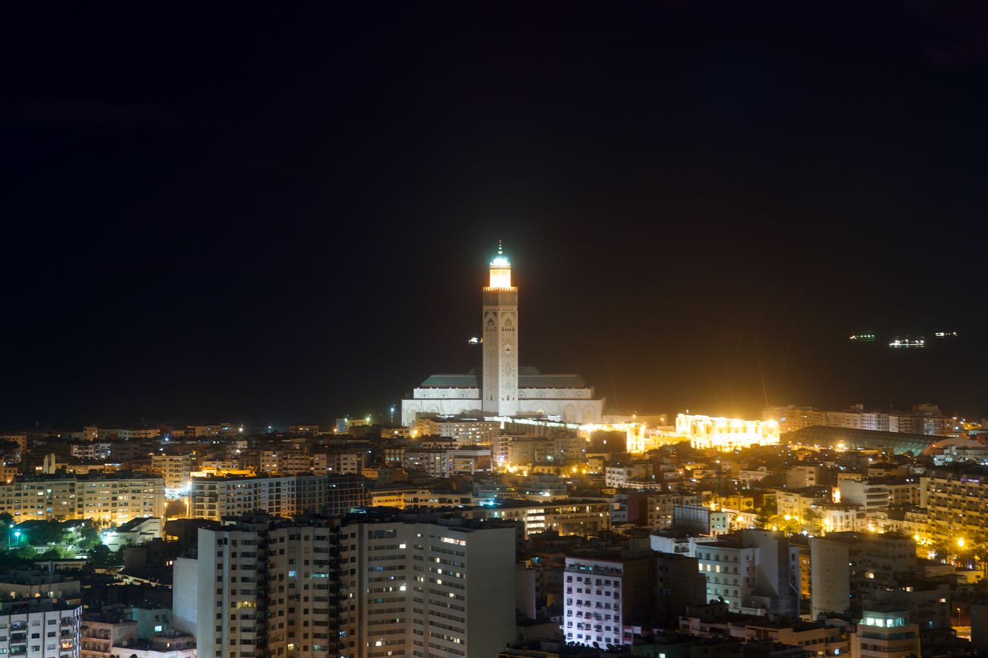 Panoramic view of Casablanca and the Hassan II Moque. Best views of Casablanca.
